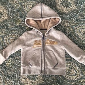 LL Bean lined sweatshirt zip up jacket 2T
